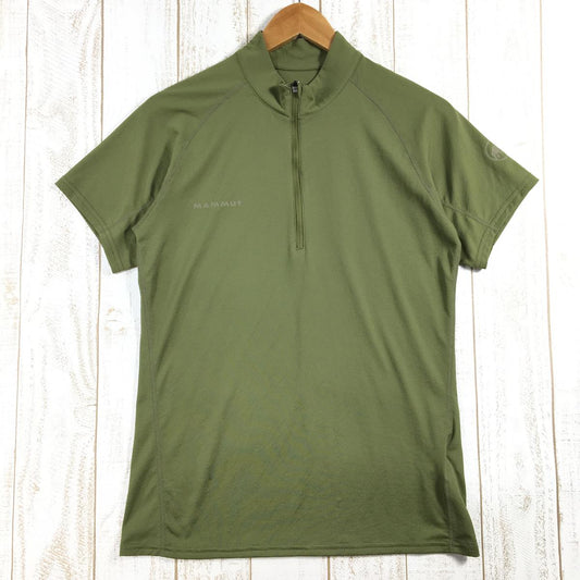 【Men's S グリーン系】 Mammut ( マムート ) パフォーマンス ドライ ジップ Tシャツ Performance Dry Zip T-Shirt ショートスリーブ 1017-00440 Men's  化繊 ショートスリーブシャツ インナー シャツ ト