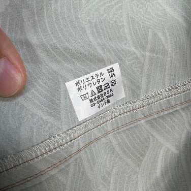 男式中棕色 Jolly Gear 三冠王纽扣长袖衬衫，金色波浪涤纶，上衣和内衣