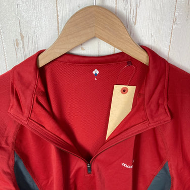 【Men's L レッド系】 Montbell ( モンベル ) クール ロングスリーブ ジップシャツ Cool Long Sleeve Zip Shirt ポリエステル ウェア トップス インナー シャツ ロングスリーブシャツ 化繊 z00058443  化繊