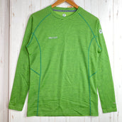 【Men's S グリーン系】 Marmot ( マーモット ) クライム ウール ボーダー ロングスリーブ クルー Climb Wool Border L/S Crew ポリエステル ウェア トップス インナー シャツ ロングスリーブTシャツ クルーネック 化繊