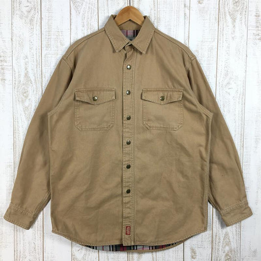 [Men's S Brown] Ems Eastern Mountain Sports Flannel Lined Canvas Shirt Jacket International Men's Cotton Outer Jacket Tops Wear