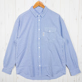 男式中号 Blue Ridge Mountain Gear 基本款长袖衬衫，条纹，蓝/白，涤纶，上衣