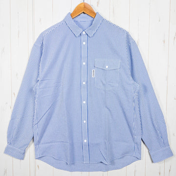 【Men's M ブルー系】 Ridge Mountain Gear ( リッジマウンテンギア ) ベーシック ロングスリーブシャツ ストライプ Basic Long Sleeve Shirt Stripe Blue / White ポリエステル ウェア トップス