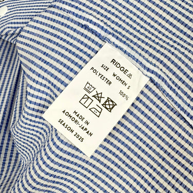 【Women's S ブルー系】 Ridge Mountain Gear ( リッジマウンテンギア ) ベーシック ショートスリーブ シャツ ストライプ Basic Short Sleeve Shirt Stripe  Blue × White z00055794 B