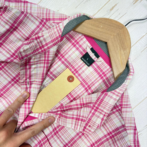 【Women's L ピンク系】 Montbell ( モンベル ) WIC.ライトシングルポケットハーフスリーブシャツ ポリエステル ウェア トップス インナー シャツ ショートスリーブシャツ 化繊 z00054010  化繊 ショートスリーブシャツ インナー シャ