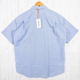 Men's Small Blue Ridge Mountain Gear Basic Short Sleeve Shirt, Stripe, Blue/White, Polyester, Top