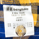 【Women's 10 イエロー系】 Berghaus ( バーグハウス ) ウィメンズ ウールプレーン チェック ロングスリーブシャツ W Wool Plain Check Long Sleeve Shirt ウール J0281 Asian Women's ウール ロ - 【公式】2ndGEAR（セカンドギア）Webショップ【登山用品・アウトドア用品専門 買取販売店】