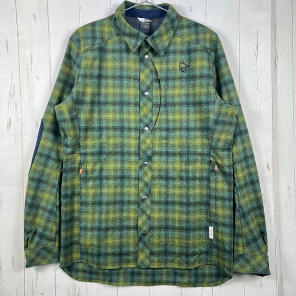 【Men's S カーキグリーン系】 Norrona ( ノローナ ) タモック ウール シャツ メンズ Tamok Wool Shirt M's 1206-19 3001 ROSIN z00056110 3001 ROSIN ウール ロングスリーブシャツ インナー シャ