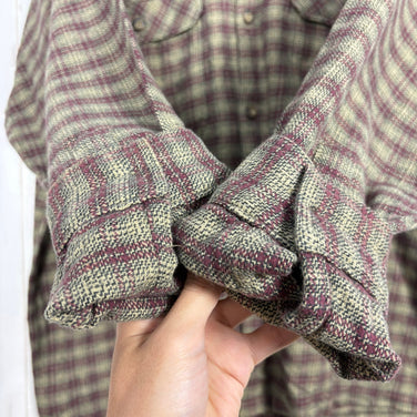 【Men's L ベージュ系】 1999 Patagonia ( パタゴニア ) ヘビー フランネル シャツ Heavy Flannel Shirt Andesite / Raisin 生産終了モデル 入手困難 オーガニックコットン オーガニックコットン ウェア ト