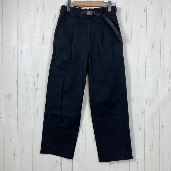 【Women's S ブラック系】 Gramicci ( グラミチ ) ベルト タック ワイド パンツ Belt Tuck Wide Pants 入手困難 Dickies × FREAK'S STORE 別注 トリプルネーム ポリエステル ウェア ボトムス ロングパンツ