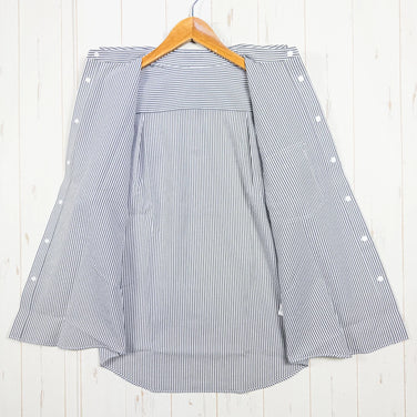 Women's Large Gray Ridge Mountain Gear Basic Short Sleeve Shirt Stripe Gray/White Polyester Top