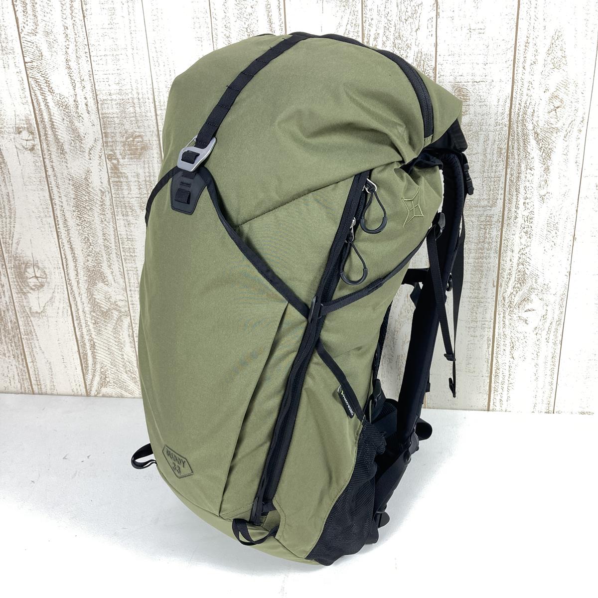 [OneSize 绿色] Paago Works Buddy 33 Buddy 33L 背包日用包 HP203 MGN 苔绿色 容量 [30L-54L] 背包包收纳