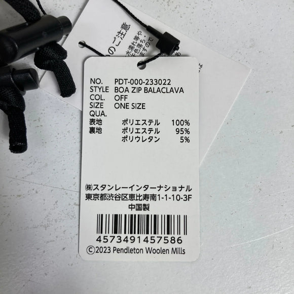 【OneSize ベージュ系】 Pendleton ( ペンドルトン ) ボア ジップ バラクラバ BOA ZIP BALACLAVA オフホワイト ポリエステル ウェア ウェア小物 ヘッドウェア バラクラバ z00060004 オフホワイト バラクラバ ヘッドウェ