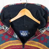 男式中号红色 1980 年代 Woolrich 羊毛衬里 Ortega 羊毛连帽衫，复古原创，很难找到，羊毛服装，上衣，外套，夹克，羊毛，z00052626