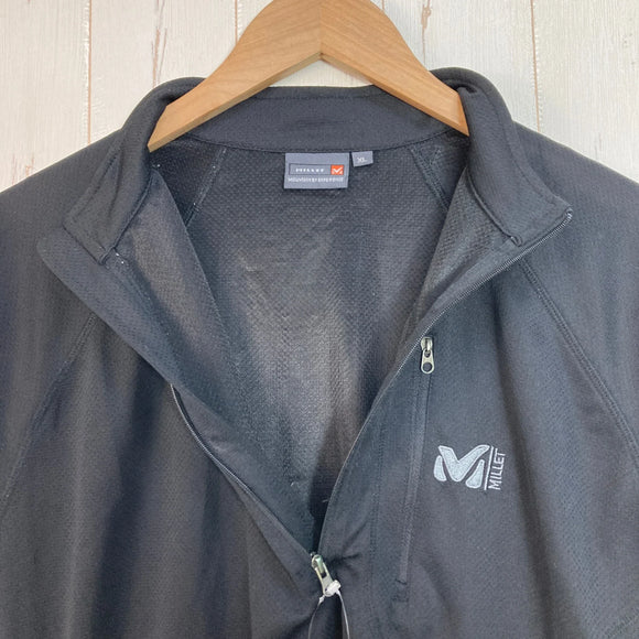 【Men's XL ブラック系】 Millet ( ミレー ) ハーフジップ ロングスリーブ メッシュティー ポリエステル ウェア トップス インナー シャツ ロングスリーブシャツ 化繊 z00060397  化繊 ロングスリーブシャツ インナー シャツ トップス ウ