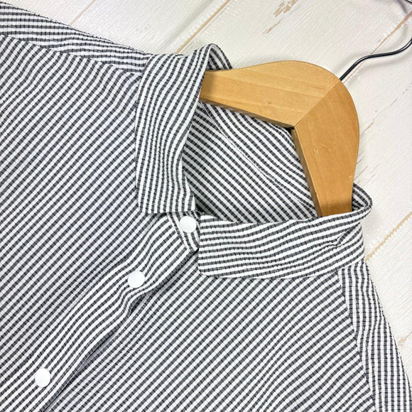 【Women's S グレー系】 Ridge Mountain Gear ( リッジマウンテンギア ) ベーシック ショートスリーブ シャツ ストライプ Basic Short Sleeve Shirt Stripe  Grey × White z00055799 G