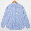 【Men's S ブルー系】 Ridge Mountain Gear ( リッジマウンテンギア ) ベーシック ロングスリーブシャツ ストライプ Basic Long Sleeve Shirt Stripe Blue / White ポリエステル ウェア トップス-1