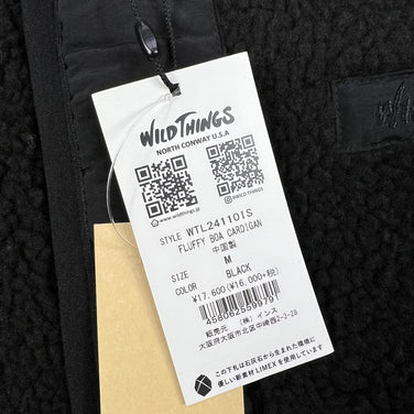 【Women's M ブラック系】 Wildthings ( ワイルドシングス ) フラッフィー ボア カーディガン Fluffy Boa Cardigan WTL24110IS BLACK z00056181 BLACK フリース アウター ジャケット トップス ウェ