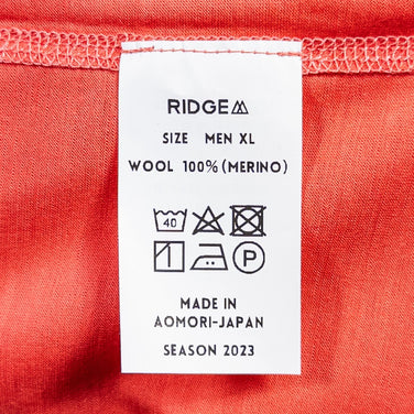 【Men's XL ピンク系】 Ridge Mountain Gear ( リッジマウンテンギア ) メリノ ベーシック ティー Merino Basic Tee Coral Red メリノウール ウェア トップス インナー シャツ ロングスリーブTシャツ クルーネ - 【公式】2ndGEAR（セカンドギア）Webショップ【登山用品・アウトドア用品専門 買取販売店】