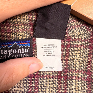 【Men's L ベージュ系】 1999 Patagonia ( パタゴニア ) ヘビー フランネル シャツ Heavy Flannel Shirt Andesite / Raisin 生産終了モデル 入手困難 オーガニックコットン オーガニックコットン ウェア ト