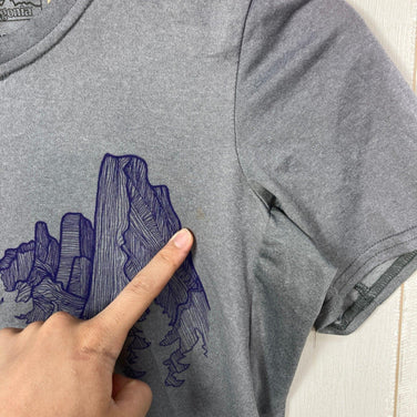 【Women's XXS Grey】 2016 Patagonia Capilene Cool Daily Graphic Shirt Polyester Wear Tops Inner Shirt Short Sleeve