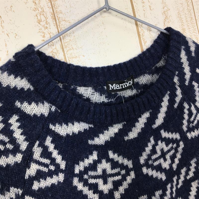 【Men's M ネイビー系】 Marmot ( マーモット ) ハイカー ノルディック クルー セーター Hiker Nordic Crew Sweater TOMQJL37 Asian Men's  ウール ロングスリーブTシャツ クルーネック インナー シャツ