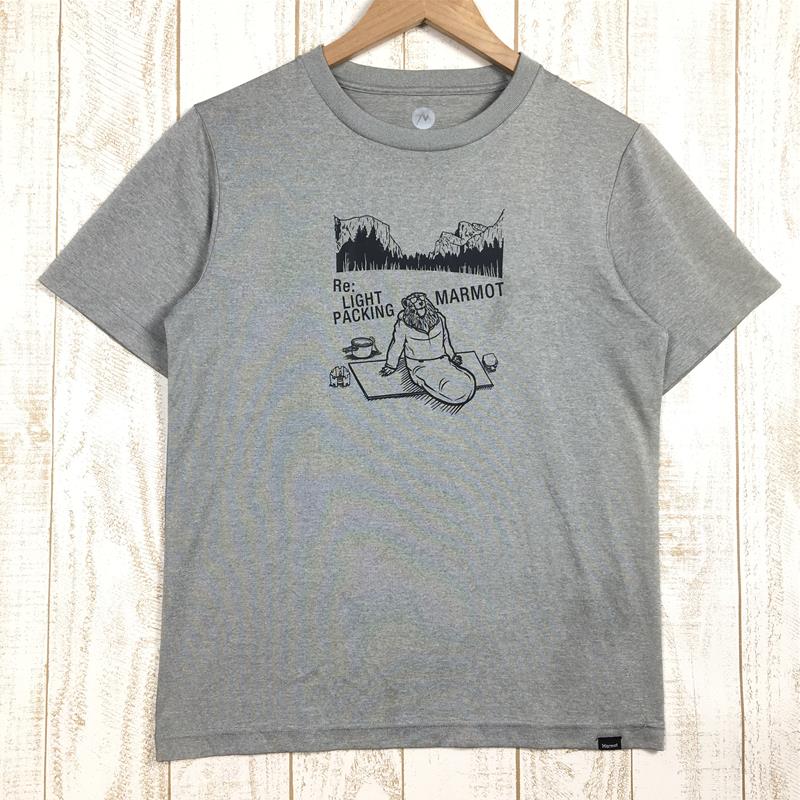 【Men's S グレー系】 Marmot ( マーモット ) ヘザー カウボーイ キャンプ ハーフスリーブ ティー Ｔシャツ Heather Cowboy-Camp H/S T MJT-S7081 Asian Men's  化繊 ショートスリーブTシャツ クルー