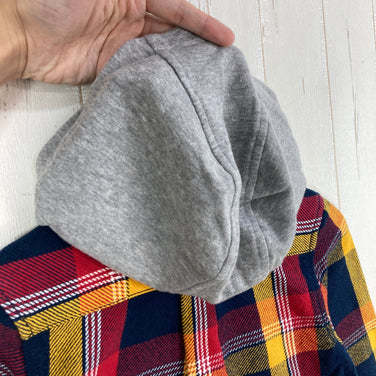 【Kid's 120 ネイビー系】 The North Face ( ザ・ノースフェイス ) フーデッド ジャック シャツ Hooded Jac Shirt コットン ウェア トップス インナー シャツ ロングスリーブシャツ コットン z00056695  コットン ロ