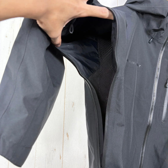 【Men's L ブラック系】 Mammut ( マムート ) アヤコ プロ HS フーデッド ジャケット AF メンズ Ayako Pro HS Hooded Jacket AF Men 0001 black GORE-TEX 2レイヤー 防水透湿 ポリエステル