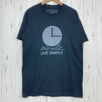 【Men's XS ブラック系】 Patagonia ( パタゴニア ) リブ シンプリー ティー Live Simply Tee 生産終了モデル 入手困難 アメリカ製 コットン ウェア トップス インナー シャツ ショートスリーブTシャツ クルーネック コットン z