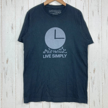 【Men's XS ブラック系】 Patagonia ( パタゴニア ) リブ シンプリー ティー Live Simply Tee 生産終了モデル 入手困難 アメリカ製 コットン ウェア トップス インナー シャツ ショートスリーブTシャツ クルーネック コットン z