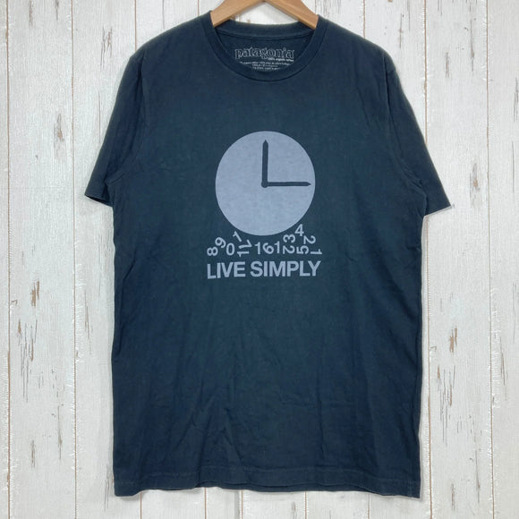 【Men's XS ブラック系】 Patagonia ( パタゴニア ) リブ シンプリー ティー Live Simply Tee 生産終了モデル 入手困難 アメリカ製 コットン ウェア トップス インナー シャツ ショートスリーブTシャツ クルーネック コットン z