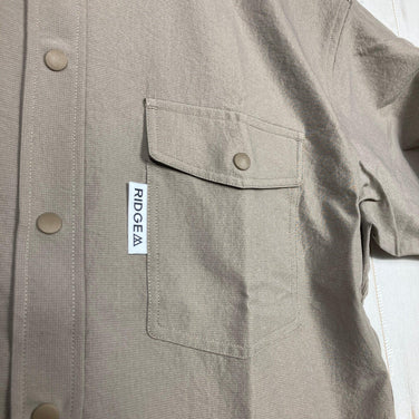 Women's Small Beige Ridge Mountain Gear Basic Short Sleeve Shirt, Tawny Brown, Polyester, Top, Undershirt