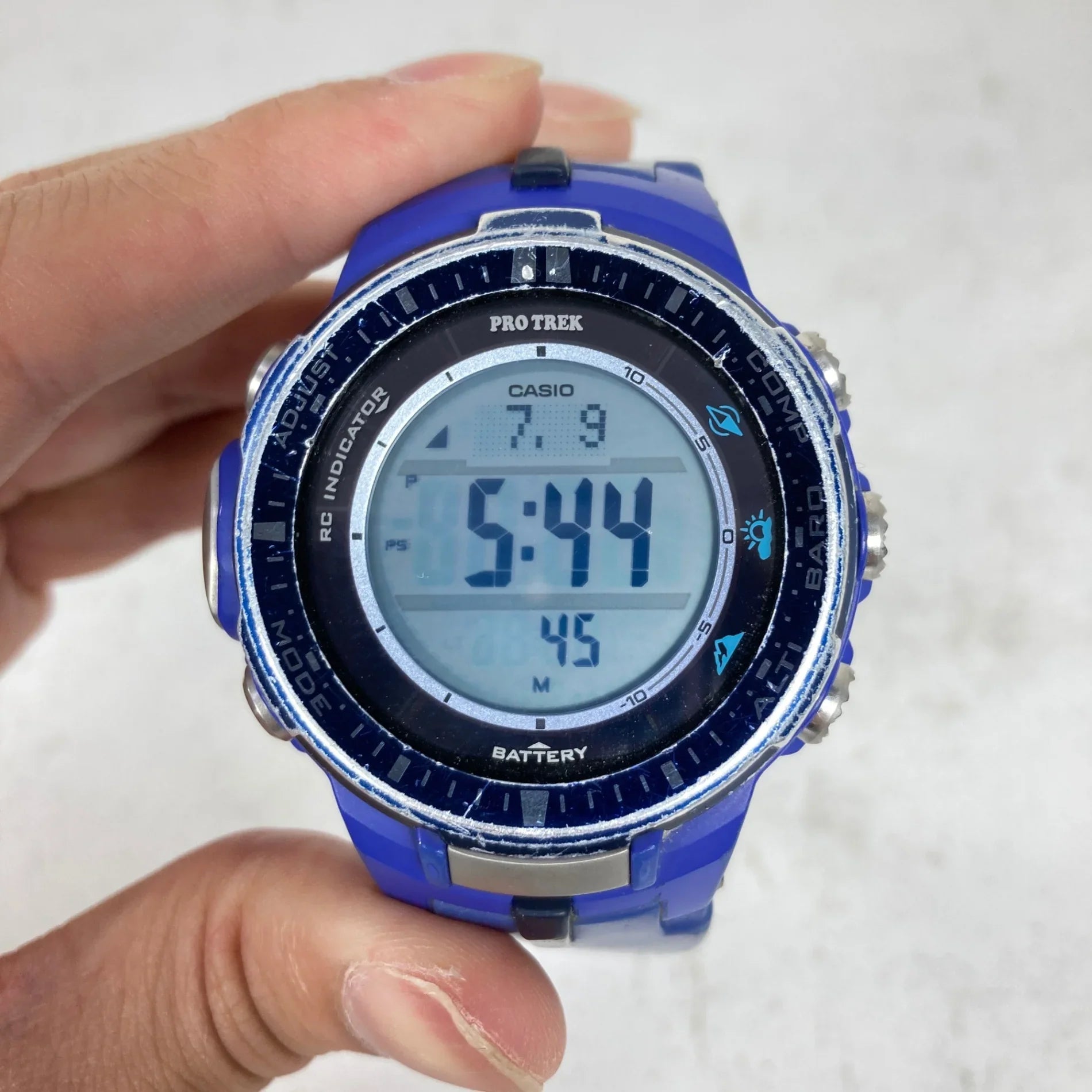【OneSize ブルー系】 Pro Trek By Casio ( プロトレック By カシオ ) PRW-3000 スリムライン 電波ソーラー トリプルセンサーVer.3搭載 電子機器 精密機器 アウトドア OneSize ブルー系】 Pro Trek By Casio ( プロトレック By カシオ