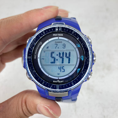 【OneSize ブルー系】 Pro Trek By Casio ( プロトレック By カシオ ) PRW-3000 スリムライン 電波ソーラー トリプルセンサーVer.3搭載 電子機器 精密機器 アウトドアウォッチ 時計 z00059856  アウトドアウォッ