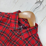 【Women's M レッド系】 Taras Boulba ( タラスブルバ ) ロングスリーブ チェック シャツ Long Sleeve Check Shirt 生産終了モデル 入手困難 ウール混 日本製 アシックス期 ポリエステル ウェア トップス インナー シャ