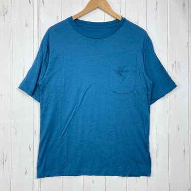 【Men's L ブルー系】 Elkex（エルケクス） メリノウール クルーネック ティー Merino Wool Crew Neck Tee メリノウール ウェア トップス インナー シャツ ショートスリーブTシャツ クルーネック ウール z00059315