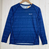 【Women's M ネイビー系】 Marmot ( マーモット ) ブレッシュニット エスニック ロングスリーブ クルー Bresh Knit Ethnic L/S Crew Climb Skin Air Cool 冷感 ストレッチ ポリエステル ウェア トップス イ