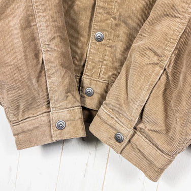 Men's Small Beige 2019 Patagonia Pile Lined Trucker Jacket (MJVK) - Discontinued Model, Hard to Find - Corduroy and Organic Cotton Top