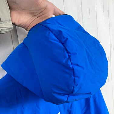 男士小号蓝色 Mammut Rime Light Insulation Flex 连帽保暖夹克。合成羽绒服。