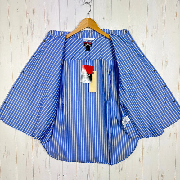 【Women's L ブルー系】 Nanga ( ナンガ ) スプリング ストライプ シャツ Spring Stripe Shirt N2501-1J508B BLU z00058261 BLU コットン ショートスリーブシャツ インナー シャツ トップス ウェア