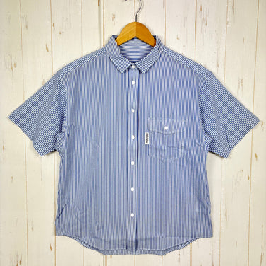 【Women's L ブルー系】 Ridge Mountain Gear ( リッジマウンテンギア ) ベーシック ショートスリーブ シャツ ストライプ Basic Short Sleeve Shirt Stripe  Blue × White z00055796 B