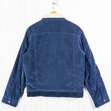 Men's Small Navy 2019 Patagonia Pile Lined Trucker Jacket, Corduroy and Organic Cotton, Outerwear, Jacket, Cotton