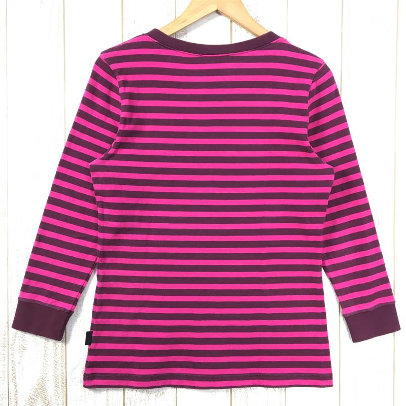 [Women's S Pink] Patagonia Long-Sleeved Sender Stripe Top Organic Cotton T-shirt Long t 54610 International Women's