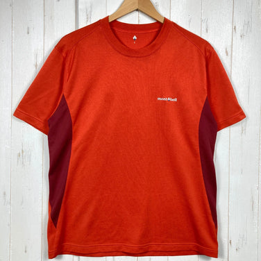 【Men's L オレンジ系】 Montbell ( モンベル ) ウイックロン ZEO T ポリエステル ウェア トップス インナー シャツ ショートスリーブTシャツ クルーネック 化繊 z00053623  化繊 ショートスリーブTシャツ クルーネック インナー