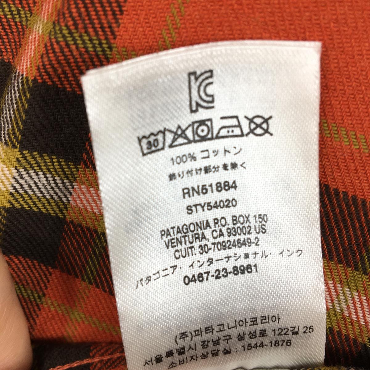 【Men's S オレンジ系】 Patagonia ( パタゴニア ) ロングスリーブ ライトウェイト フィヨルド フランネル シャツ Long Sleeve Lightweight Fjord Flannel Shirt 54020 International M