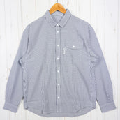 【Men's XL グレー系】 Ridge Mountain Gear ( リッジマウンテンギア ) ベーシック ロングスリーブシャツ ストライプ Basic Long Sleeve Shirt Stripe Grey / White ポリエステル ウェア トップス