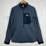 Mountain Hardwear Men's Polartec Power Grid Half Zip Jacket, Gray, Polyester, Outerwear