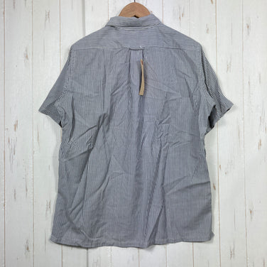 【Men's M グレー系】 Yamatomichi ( 山と道 ) メリノ ショートスリーブ シャツ Merino Short Sleeve Shirt ストライプ メリノウール100% 日本製 メリノウール ウェア トップス インナー シャツ ショートスリーブ