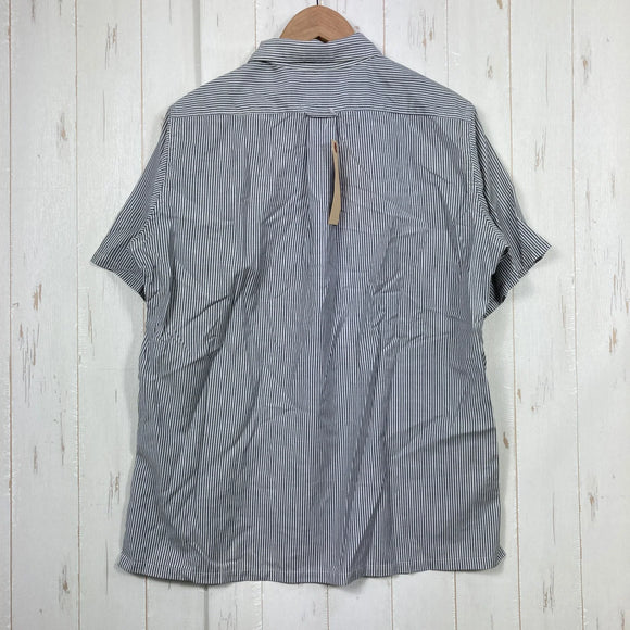 【Men's M グレー系】 Yamatomichi ( 山と道 ) メリノ ショートスリーブ シャツ Merino Short Sleeve Shirt ストライプ メリノウール100% 日本製 メリノウール ウェア トップス インナー シャツ ショートスリーブ